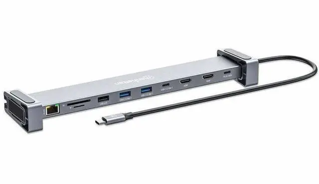 Alt view image 4 of 14 - Manhattan USB-C PD 10-in-1 Dual-HDMI Monitor Docking Station / Multiport Hub - for Notebook/Monitor/Smartphone/Tablet - Charging Capability - Memory Card Reader - SD, microSD - USB 3.2 (Gen 1) Type C