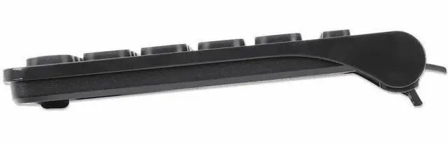 Alt view image 7 of 13 - Manhattan Slim Wired USB Mini Keyboard - Cable Connectivity - USB Type A Interface - 82 Key(s) - Linux, ChromeOS, Windows 7, Windows 8.1, Windows 10, Windows 11 - Notebook, Desktop Computer - PC - ABS