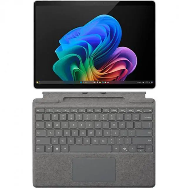 Main image of Microsoft Surface Pro Copilot+ PC Touchscreen 13" OLED Snapdragon X Elite Processor 32GB RAM 1TB SSD (11th Edition) Platinum + Microsoft Surface Pro Keyboard for Pro (11th Edition), Pro 9, and Pr