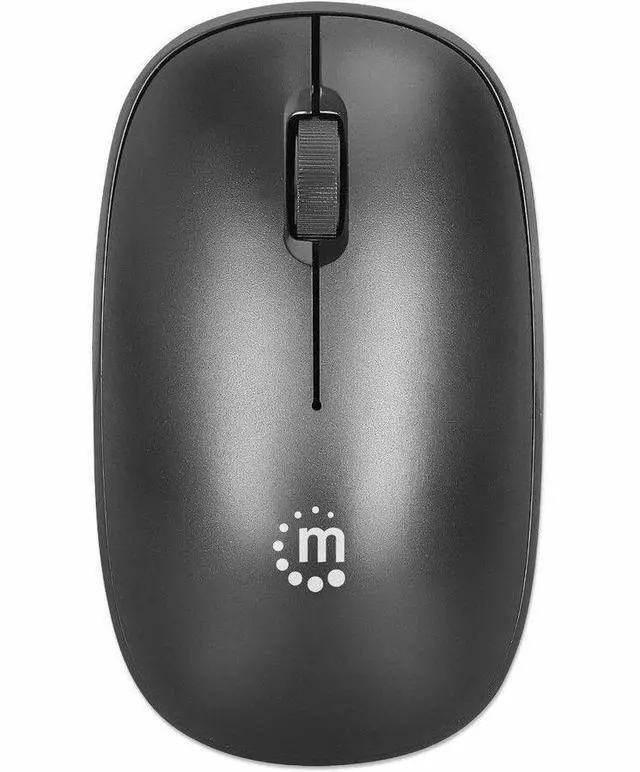 Alt view image 2 of 12 - Manhattan MW3050 Wireless Optical USB Mouse - Full-size Mouse - Optical - Wireless - 32.81 ft - Radio Frequency - 2.40 GHz - Black - USB Type A - 1200 dpi - Scroll Wheel - 3 Button(s) - Symmetrical -