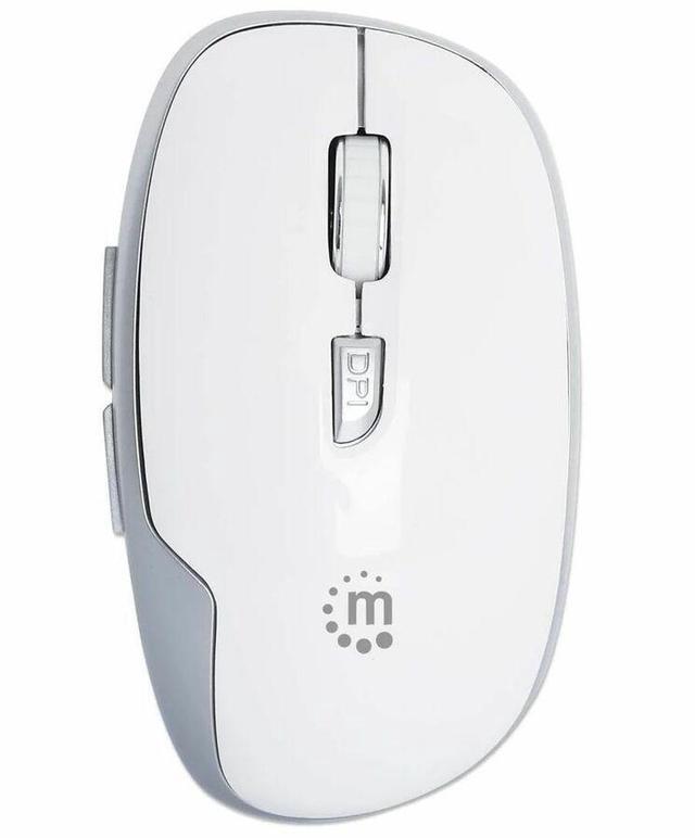 Alt view image 3 of 8 - Manhattan MW6185 Wireless Optical USB Mouse - Full-size Mouse - Optical - Wireless - 32.81 ft - Radio Frequency - 2.40 GHz - White - USB Type A - 1600 dpi - Scroll Wheel - 6 Button(s) - Right-handed -