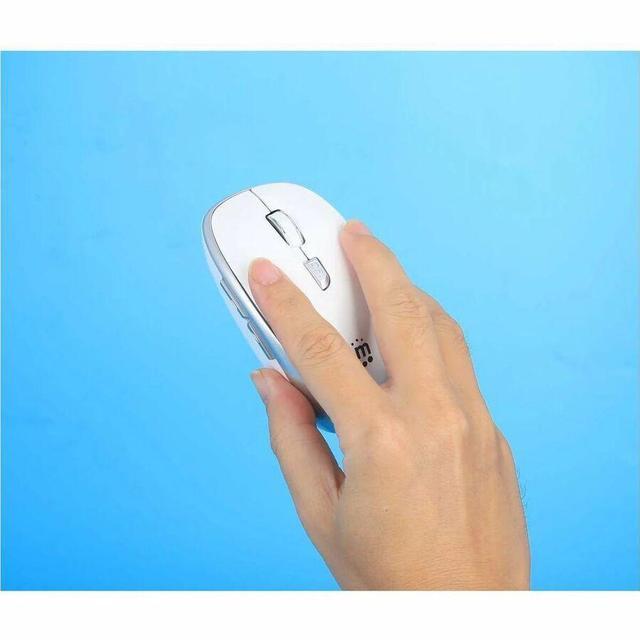 Alt view image 5 of 8 - Manhattan MW6185 Wireless Optical USB Mouse - Full-size Mouse - Optical - Wireless - 32.81 ft - Radio Frequency - 2.40 GHz - White - USB Type A - 1600 dpi - Scroll Wheel - 6 Button(s) - Right-handed -