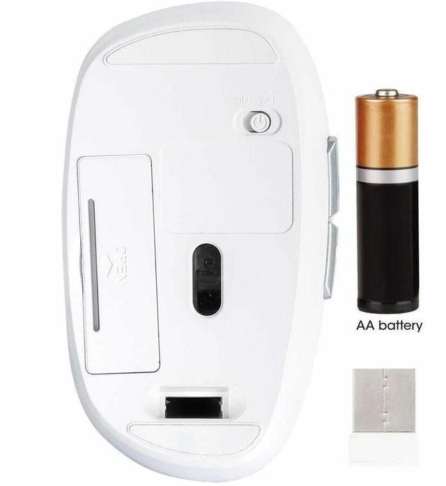 Alt view image 7 of 8 - Manhattan MW6185 Wireless Optical USB Mouse - Full-size Mouse - Optical - Wireless - 32.81 ft - Radio Frequency - 2.40 GHz - White - USB Type A - 1600 dpi - Scroll Wheel - 6 Button(s) - Right-handed -