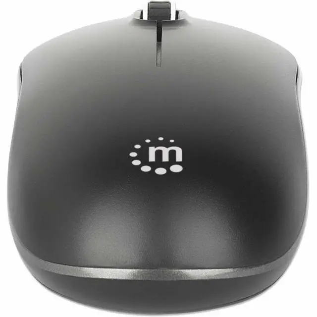 Alt view image 7 of 8 - Manhattan MW3075 Wireless Optical USB Mouse - Full-size Mouse - Optical - Wireless - 32.81 ft - Radio Frequency - 2.40 GHz - Black - USB Type A - 1200 dpi - Scroll Wheel - 3 Button(s) - Symmetrical -
