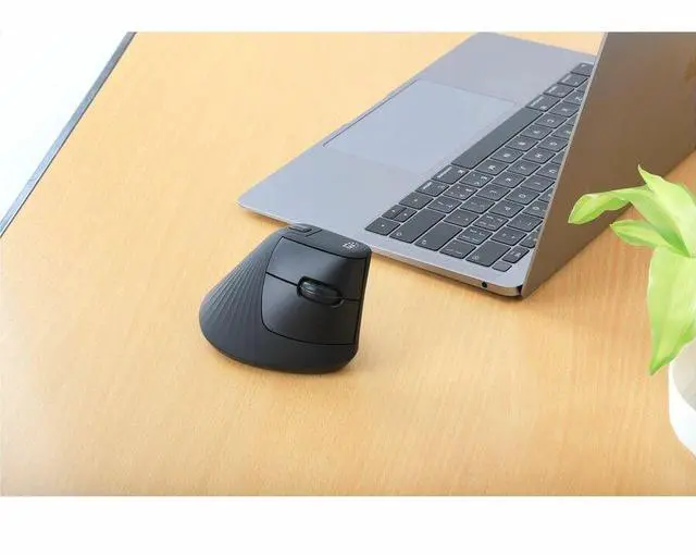 Alt view image 3 of 14 - Manhattan Vertical Ergonomic Wireless USB Mouse - Optical - Wireless - 32.81 ft - Radio Frequency - 2.40 GHz - Black - USB Type A - 1600 dpi - Scroll Wheel - 6 Button(s) - Right-handed - 1 x AA Batter