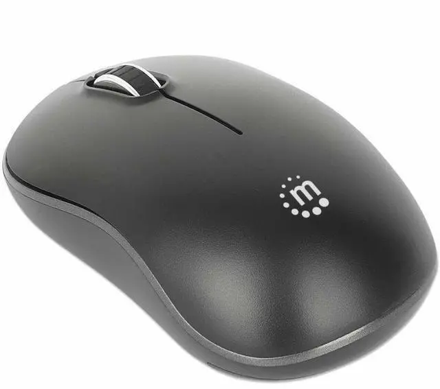 Alt view image 5 of 8 - Manhattan MW3075 Wireless Optical USB Mouse - Full-size Mouse - Optical - Wireless - 32.81 ft - Radio Frequency - 2.40 GHz - Black - USB Type A - 1200 dpi - Scroll Wheel - 3 Button(s) - Symmetrical -