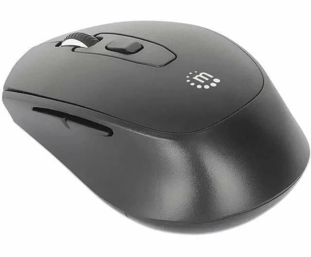 Alt view image 5 of 12 - Manhattan MW6200 Wireless Optical USB Mouse - Full-size Mouse - Optical - Wireless - 32.81 ft - Radio Frequency - 2.40 GHz - Black - USB Type A - 1600 dpi - Scroll Wheel - 6 Button(s) - Right-handed -