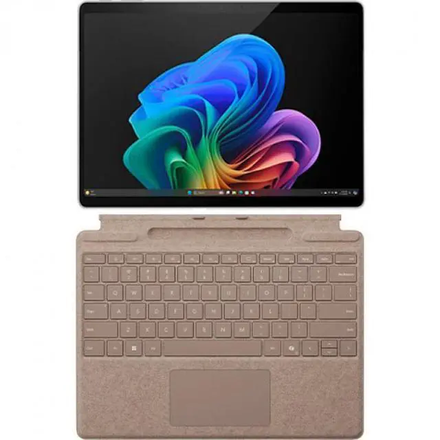 Main image of Microsoft Surface Pro Copilot+ PC Touchscreen 13" OLED Snapdragon X Elite Processor 32GB RAM 1TB SSD (11th Edition) Platinum + Microsoft Surface Pro Keyboard for Pro (11th Edition), Pro 9, and Pr