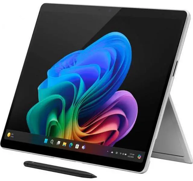 Alt view image 5 of 7 - Microsoft Surface Pro Copilot+ PC Touchscreen 13" OLED Snapdragon X Elite Processor 32GB RAM 1TB SSD (11th Edition) Platinum + Microsoft Surface Pro Keyboard with Pen Storage - Black Large - Note