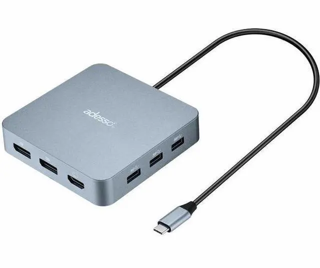 Main image of Adesso AUH-4051 Docking Station - for Notebook/Monitor - Charging Capability - 65 W - USB Type C - 3 Displays Supported - 4K @ 60Hz, 8K @ 30Hz - 3840 x 2160, 7680 x 4320 - 5 x USB Ports - 3 x USB Type