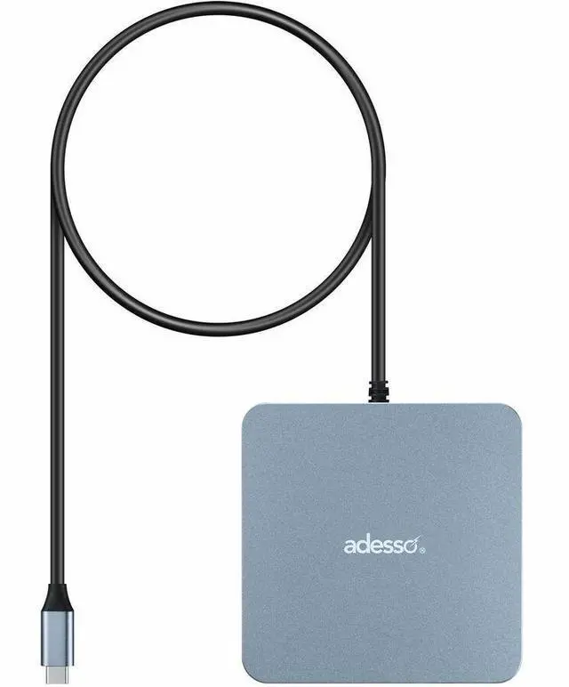 Alt view image 2 of 7 - Adesso AUH-4051 Docking Station - for Notebook/Monitor - Charging Capability - 65 W - USB Type C - 3 Displays Supported - 4K @ 60Hz, 8K @ 30Hz - 3840 x 2160, 7680 x 4320 - 5 x USB Ports - 3 x USB Type