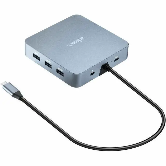 Alt view image 3 of 7 - Adesso AUH-4051 Docking Station - for Notebook/Monitor - Charging Capability - 65 W - USB Type C - 3 Displays Supported - 4K @ 60Hz, 8K @ 30Hz - 3840 x 2160, 7680 x 4320 - 5 x USB Ports - 3 x USB Type