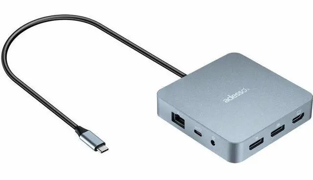 Alt view image 5 of 7 - Adesso AUH-4051 Docking Station - for Notebook/Monitor - Charging Capability - 65 W - USB Type C - 3 Displays Supported - 4K @ 60Hz, 8K @ 30Hz - 3840 x 2160, 7680 x 4320 - 5 x USB Ports - 3 x USB Type
