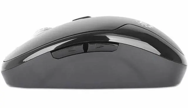 Alt view image 4 of 8 - Manhattan MW6185 Wireless Optical USB Mouse - Full-size Mouse - Optical - Wireless - 32.81 ft - Radio Frequency - 2.40 GHz - Black - USB Type A - 1600 dpi - Scroll Wheel - 6 Button(s) - Right-handed -