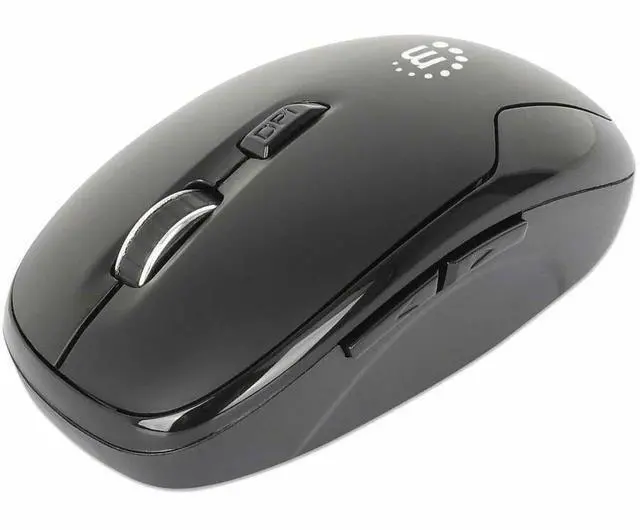 Alt view image 3 of 8 - Manhattan MW6185 Wireless Optical USB Mouse - Full-size Mouse - Optical - Wireless - 32.81 ft - Radio Frequency - 2.40 GHz - Black - USB Type A - 1600 dpi - Scroll Wheel - 6 Button(s) - Right-handed -