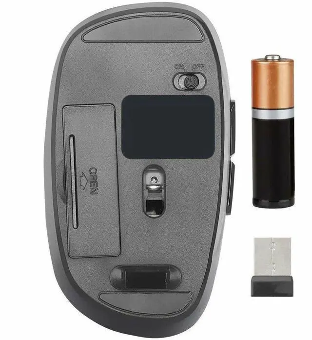 Alt view image 6 of 8 - Manhattan MW6185 Wireless Optical USB Mouse - Full-size Mouse - Optical - Wireless - 32.81 ft - Radio Frequency - 2.40 GHz - Black - USB Type A - 1600 dpi - Scroll Wheel - 6 Button(s) - Right-handed -