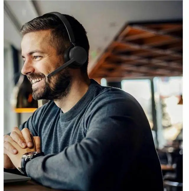 Alt view image 3 of 9 - Lenovo Wireless Stereo Headset - Stereo - Wireless - Bluetooth - 98.4 ft - 32 Ohm - 20 Hz to 20 kHz - On-ear, Over-the-head - Binaural - Circumaural - 4.27 ft Cable - Noise Canceling - Black