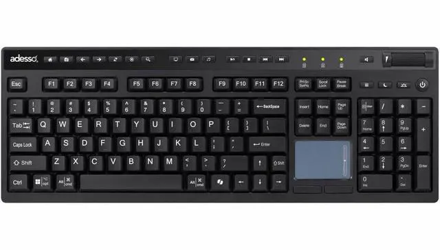 Alt view image 4 of 15 - Adesso Wireless 104 Key Full Size Keyboard with Touchpad WKB-4450UB