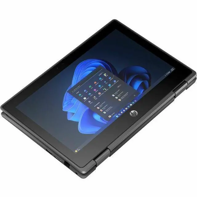 Alt view image 4 of 7 - HP Fortis Flip G1i 11.6" Touchscreen Convertible 2 in 1 Notebook - HD - Intel N-Series N250 - 4 GB - 128 GB Flash Memory - Jet Black - Intel Chip - 1366 x 768 - Windows 11 Pro - Intel UHD Graphic