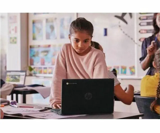 Alt view image 2 of 7 - HP Fortis Flip G1i 11.6" Touchscreen Convertible 2 in 1 Notebook - HD - Intel N-Series N150 - 4 GB - 128 GB Flash Memory - Jet Black - Intel Chip - 1366 x 768 - Windows 11 Pro - Intel UHD Graphic