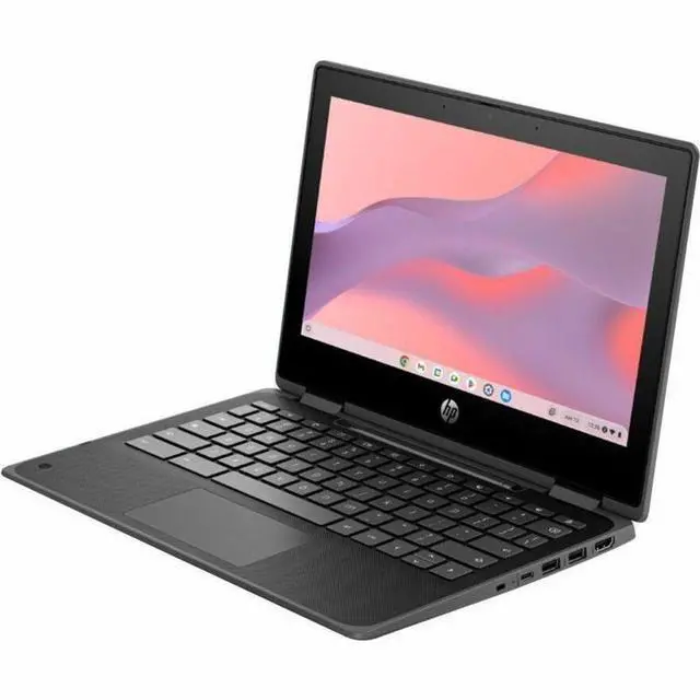 Alt view image 6 of 7 - HP Fortis Flip G1i 11.6" Touchscreen Convertible 2 in 1 Notebook - HD - Intel N-Series N150 - 4 GB - 128 GB Flash Memory - Jet Black - Intel Chip - 1366 x 768 - Windows 11 Pro - Intel UHD Graphic