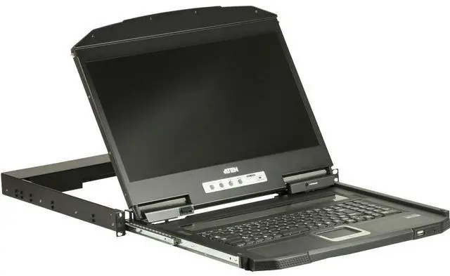 Alt view image 7 of 16 - Aten CL3100 LCD KVM 18.5" Console with Standard Rack Mount Kit CL3100NX