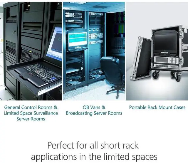 Alt view image 9 of 16 - Aten CL3100 LCD KVM 18.5" Console with Standard Rack Mount Kit CL3100NX