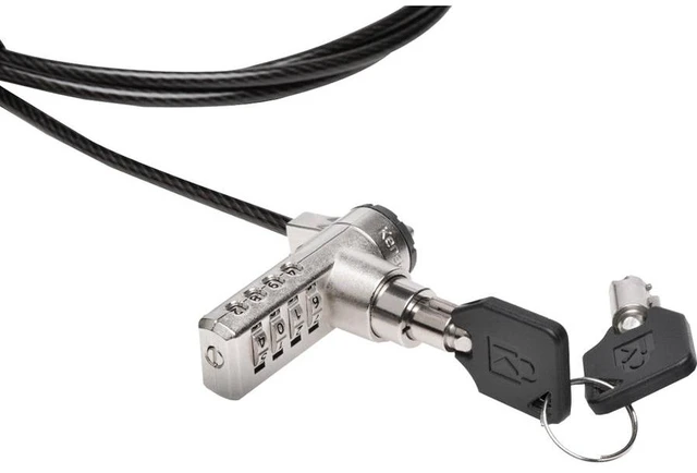 Alt view image 7 of 10 - Kensington Master Keyed Combination Laptop Lock - 4-wheel - Silver - Steel - 6 ft - For Notebook