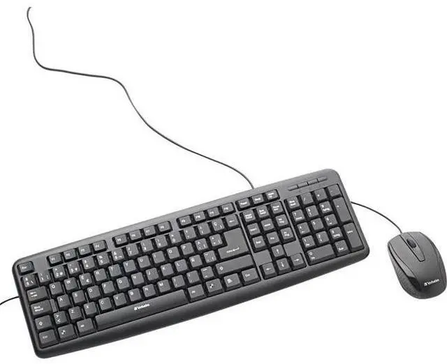 Alt view image 7 of 12 - Verbatim Slim Corded USB Keyboard and Mouse - Black (Spanish)