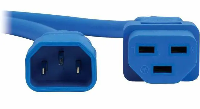 Alt view image 4 of 7 - Eaton Tripp Lite Series Power Cord, C14 to C21 - Heavy-Duty, 15A, 250V, 14 AWG, 4 ft. (1.2 m), Blue