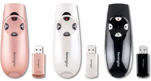 Alt view image 8 of 12 - Kensington Presenter Expert Wireless with Red Laser - Pearl White - Wireless - Radio Frequency - 2.40 GHz - Pearl White - USB - 6 Button(s)