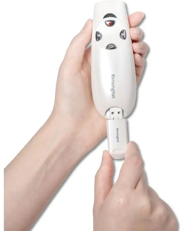 Alt view image 10 of 12 - Kensington Presenter Expert Wireless with Red Laser - Pearl White - Wireless - Radio Frequency - 2.40 GHz - Pearl White - USB - 6 Button(s)