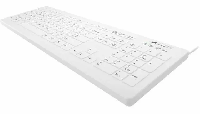 Alt view image 4 of 6 - Active Key AK-C8112 Medical Keyboard - Cable Connectivity - USB Type A Interface - 105 Key(s) - English (US) - Silicone - Membrane/Scissor Keyswitch - White