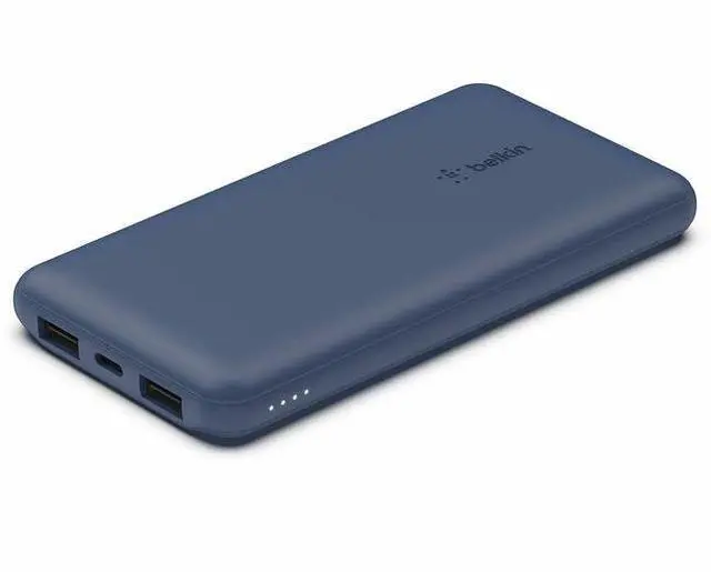 Alt view image 3 of 15 - Belkin BoostCharge USB-C Portable Charger 10K Power Bank With 1 USB-C Port and 2 USB-A Ports & Included USB-C To Cable, Blue