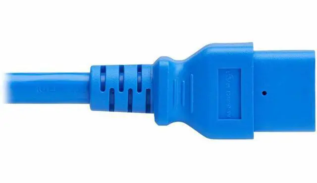 Alt view image 4 of 7 - Eaton Tripp Lite Series Power Cord, C20 to C21 - Heavy-Duty, 20A, 250V, 12 AWG, 3 ft. (0.9 m), Blue