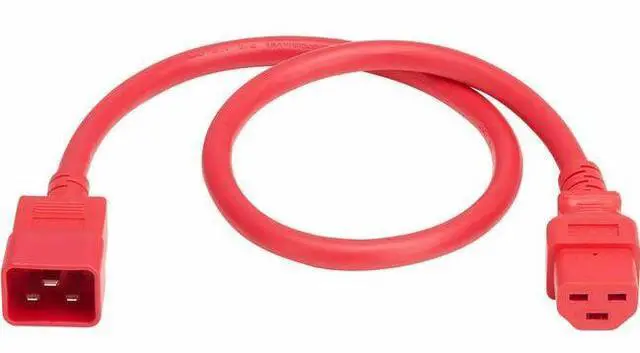 Main image of Eaton Tripp Lite Series Power Cord, C20 to C21 - Heavy-Duty, 20A, 250V, 12 AWG, 2 ft. (0.6 m), Red
