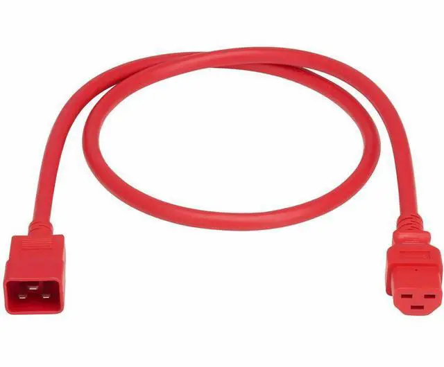 Alt view image 5 of 6 - Eaton Tripp Lite Series Power Cord, C20 to C21 - Heavy-Duty, 20A, 250V, 12 AWG, 3 ft. (0.9 m), Red - For Network Switch, PDU, UPS, Switch, Server, Network Device, Rack, Blade Server, Router - 12 Gauge