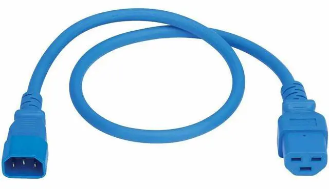 Alt view image 2 of 7 - Eaton Tripp Lite Series Power Cord, C14 to C21 - Heavy-Duty, 15A, 250V, 14 AWG, 2.5 ft. (0.76 m), Blue