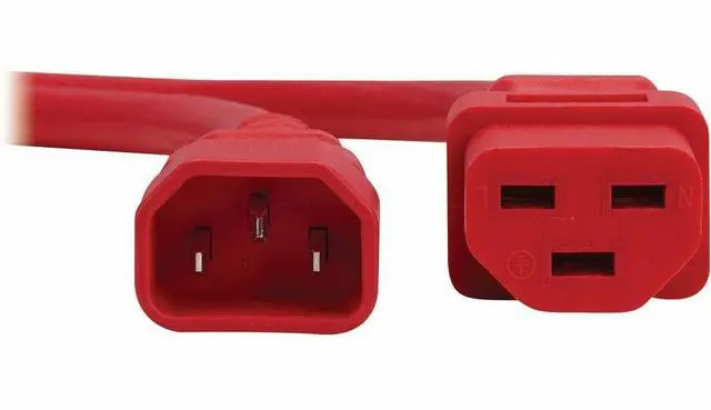 Alt view image 2 of 7 - Eaton Tripp Lite Series Power Cord, C14 to C21 - Heavy-Duty, 15A, 250V, 14 AWG, 3 ft. (0.9 m), Red