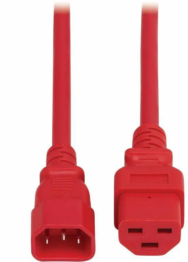 Alt view image 6 of 7 - Eaton Tripp Lite Series Power Cord, C14 to C21 - Heavy-Duty, 15A, 250V, 14 AWG, 3 ft. (0.9 m), Red