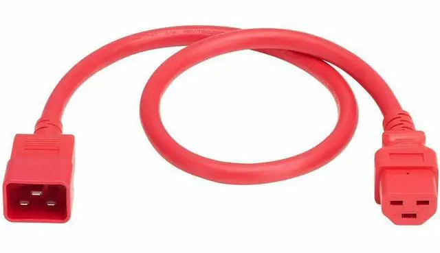 Alt view image 5 of 7 - Eaton Tripp Lite Series Power Cord, C20 to C21 - Heavy-Duty, 20A, 250V, 12 AWG, 2.5 ft. (0.76 m), Red