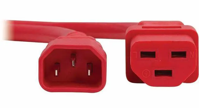 Alt view image 6 of 7 - Eaton Tripp Lite Series Power Cord, C14 to C21 - Heavy-Duty, 15A, 250V, 14 AWG, 2.5 ft. (0.76 m), Red - For Computer, Server, UPS, PDU, Switch, Rack, Network Device, Blade Server, Router, Network Swit