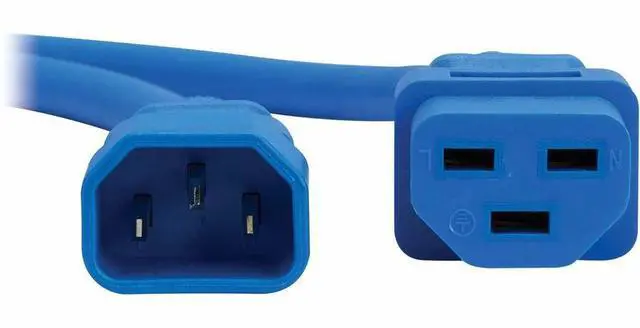 Alt view image 6 of 7 - Eaton Tripp Lite Series Power Cord, C14 to C21 - Heavy-Duty, 15A, 250V, 14 AWG, 2.5 ft. (0.76 m), Blue