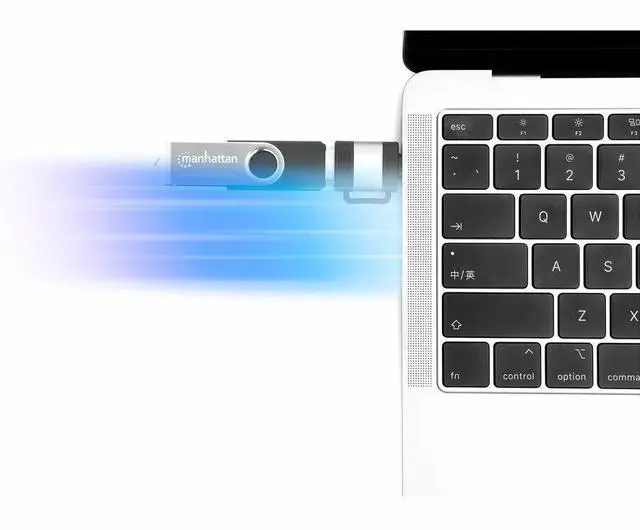 Alt view image 3 of 20 - Manhattan 2-Piece Set: USB-C to USB-A & USB-A to USB-C Adapters - 1 x 24-pin USB 3.2 (Gen1) Type C - Male, 1 x 9-Pin USB 3.2 (Gen1) Type A - Female - 1 x 24-pin USB 3.2 (Gen1) Type C - Female, 1 x