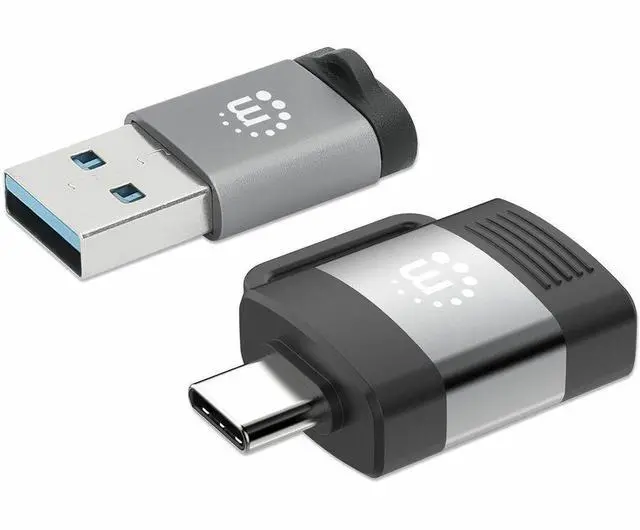Alt view image 4 of 20 - Manhattan 2-Piece Set: USB-C to USB-A & USB-A to USB-C Adapters - 1 x 24-pin USB 3.2 (Gen1) Type C - Male, 1 x 9-Pin USB 3.2 (Gen1) Type A - Female - 1 x 24-pin USB 3.2 (Gen1) Type C - Female, 1 x