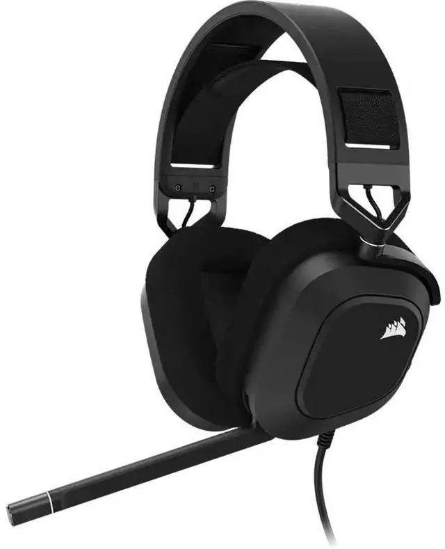 Alt view image 2 of 14 - Corsair HS80 RGB USB Wired Gaming Headset - Carbon - Stereo - USB Type A - Wired - 32 Kilo Ohm - 20 Hz to 40 kHz - On-ear, Over-the-head - Binaural - Ear-cup - 5.91 ft Cable - Omni-directional Microph