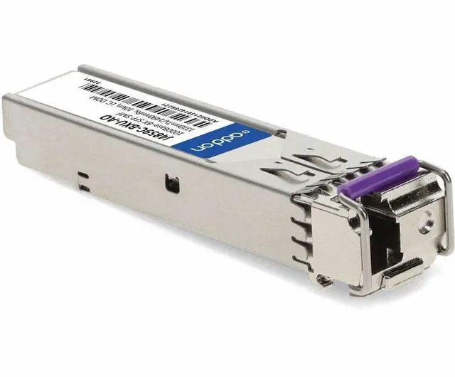 Alt view image 5 of 7 - AddOn HP SFP Module - For Data Networking, Optical Network - 1 x LC 1000Base-BX Network - Optical Fiber - 0.1 mil, 0.1 mil Wavelength - Single-mode - Gigabit Ethernet - 1000Base-BX - 1 Gbit/s - 10 km