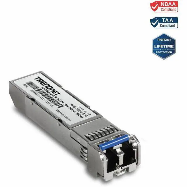 Alt view image 10 of 16 - TRENDnet TEG-10GBS20, SFP+ Single Mode LC Module (20km), Lifetime Protection