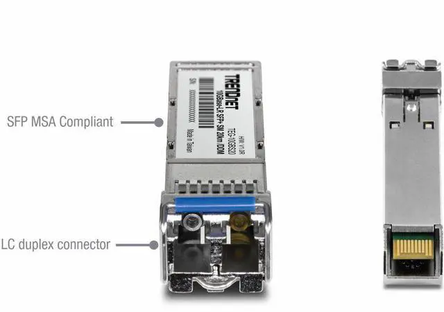 Alt view image 12 of 16 - TRENDnet TEG-10GBS20, SFP+ Single Mode LC Module (20km), Lifetime Protection