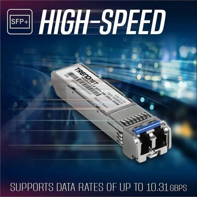 Alt view image 16 of 16 - TRENDnet TEG-10GBS20, SFP+ Single Mode LC Module (20km), Lifetime Protection